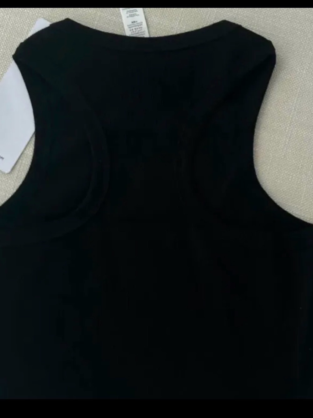 ALO Yoga Black Ribbed Cropped Tank with White Logo size S - Picture 3 of 4